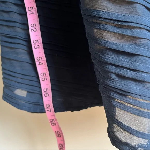 Tadashi Soji pleated navy dress, (worn one time) bought at Nordstrom for $350. - Picture 6 of 9